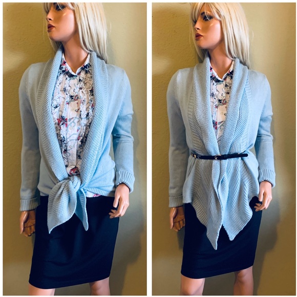 CARLISLE Baby Blue Open Cardigan - Picture 3 of 8